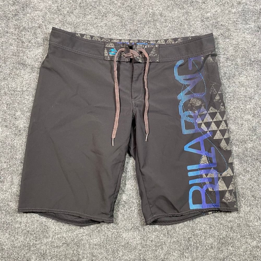 Billabong‎ Mens Board Shorts Swim Trunks Gray Geometric Print Size 9